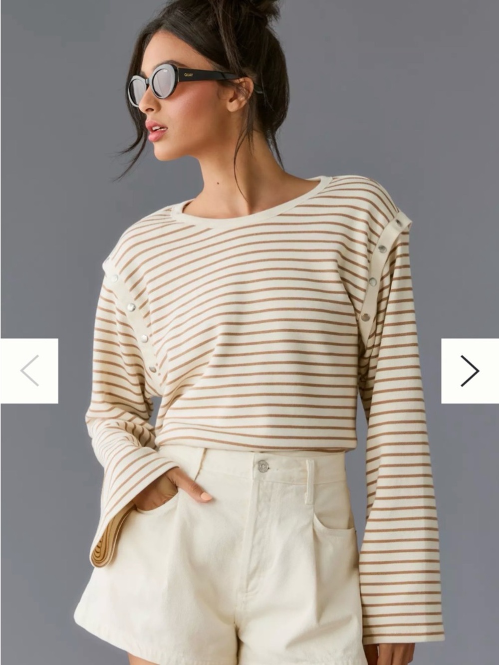 Anthropologie Maeve XL Slouchy Striped Long-Sleeve Tee